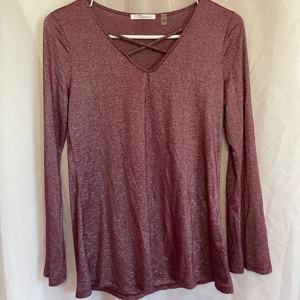 Shimmery Maroon Blouse